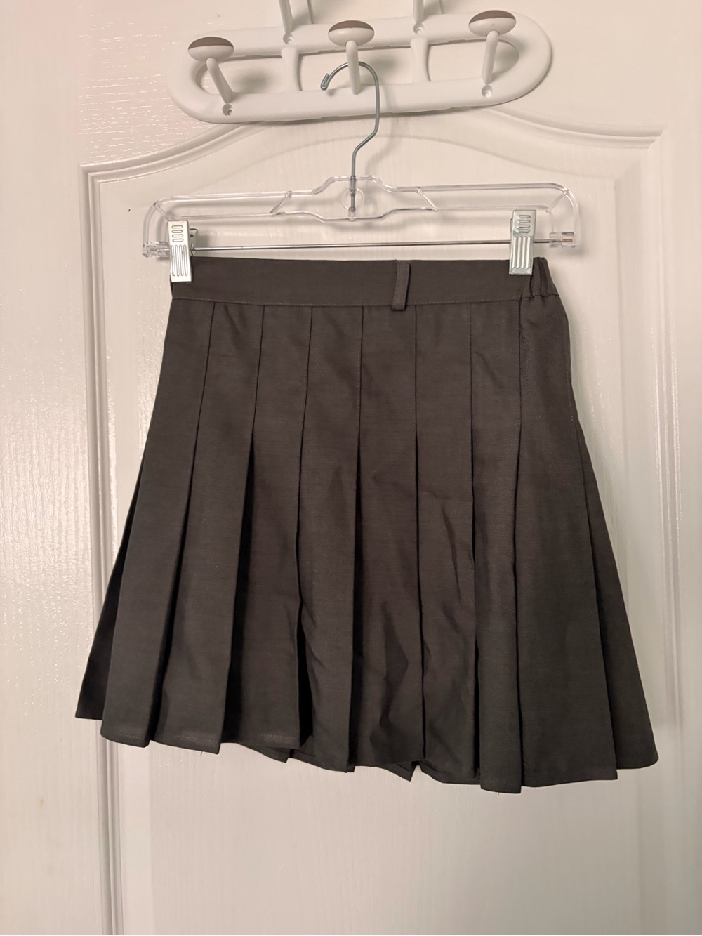 Grey Pleated Mini Skirt